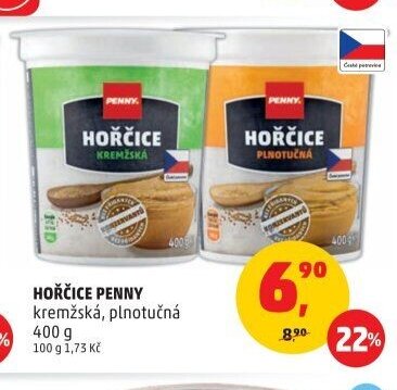 HOŘČICE PENNY kremžská, plnotučná