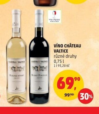 VÍNO CHÂTEAU VALTICE různé druhy