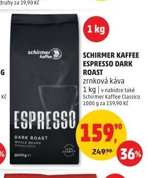 SCHIRMER KAFFEE ESPRESSO DARK ROAST zrnková káva 1 kg
