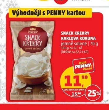 SNACK KREKRY KARLOVA KORUNA jemně solené 70 g