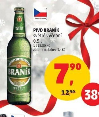 PIVO BRANÍK světlé výčepní 0,5 l