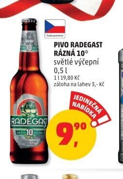 PIVO RADEGAST RÁZNÁ 10° světlé výčepní 0,5 l