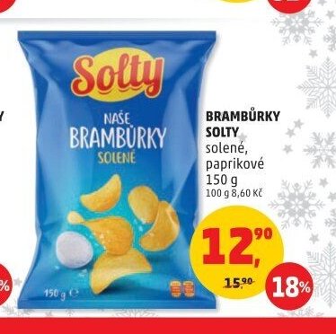 BRAMBŮRKY SOLTY solené, paprikové 150 g