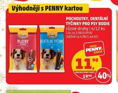 Pochoutky, dentální tyčinky pro psy Bodie