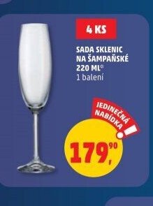 Sada sklenic na šampaňské 220 ml