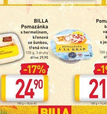 BILLA Pomazánka s hermelínem
