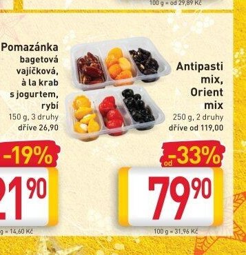 Pomazánka bagetová vajíčková, á la krab s jogurtem, rybí