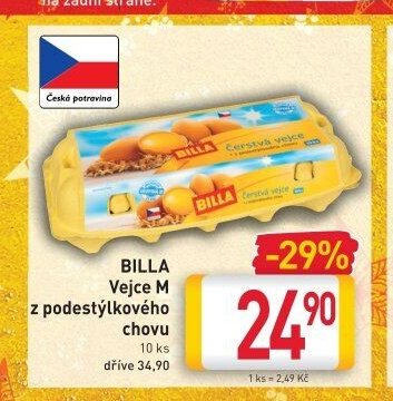 BILLA Vejce M z podestýlkového chovu