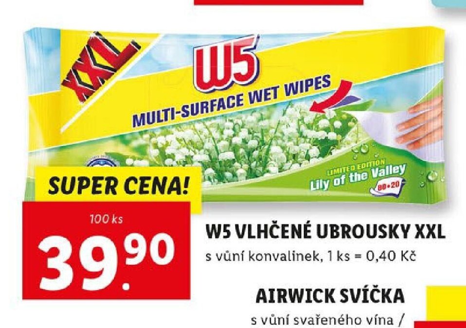 W5 vlhčené ubrousky XXL