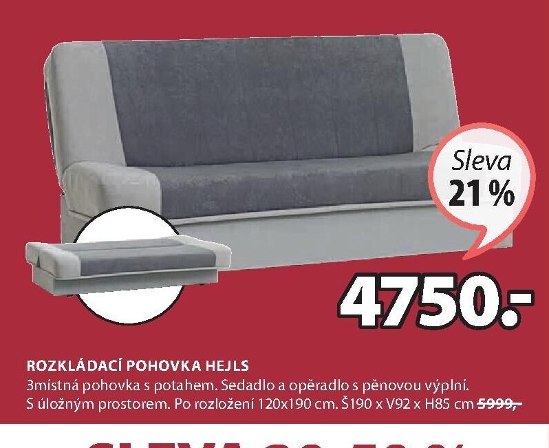 ROZKLÁDACÍ POHOVKA HEJLS - Jysk akcniletaky.com