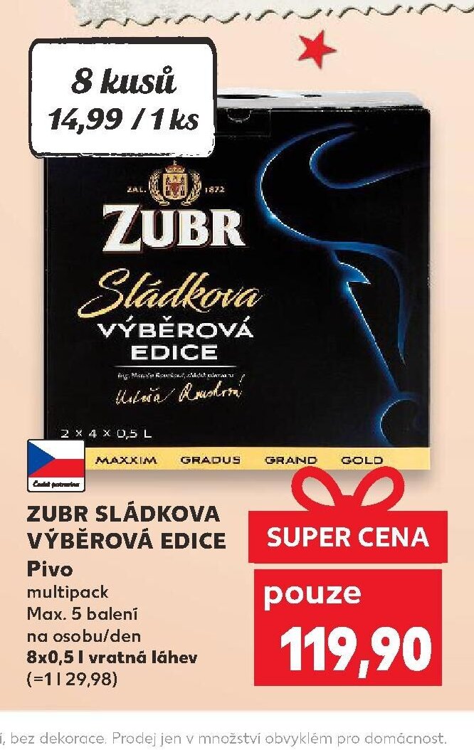 Zubr Sládkova výběrová edice Pivo