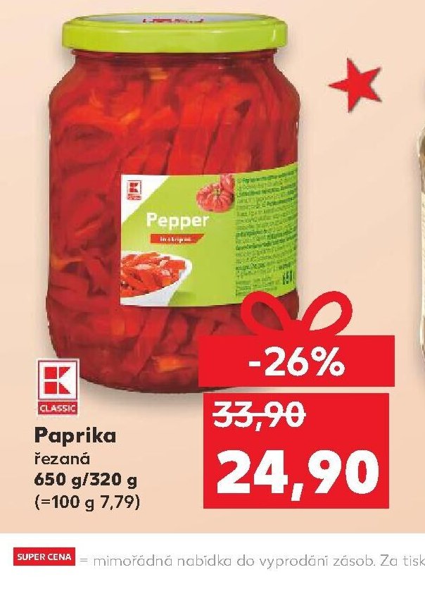 Classic Paprika řezaná