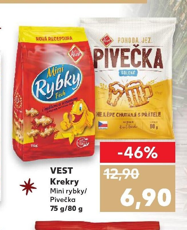 VEST Krekry Mini rybky/Pivečka 75 g
