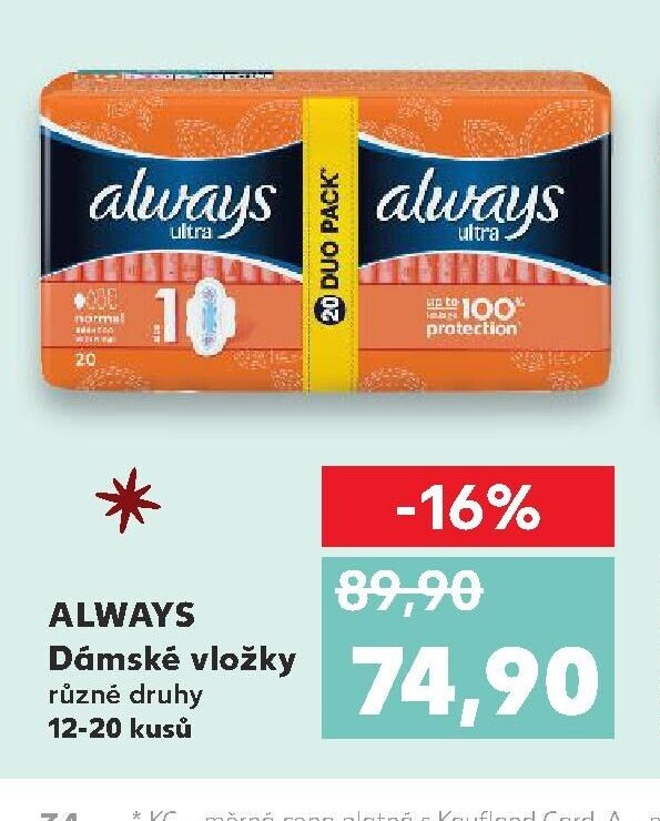 Always dámské vložky