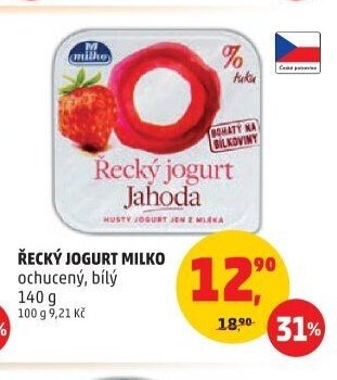 ŘECKÝ JOGURT MILKO ochucený, bílý