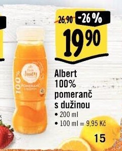 Albert 100% pomeranč s dužinou