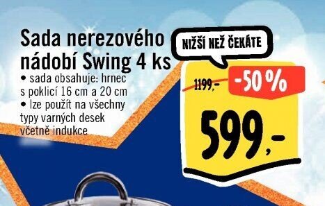 Sada nerezového nádobí Swing 4 ks