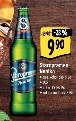 Nealkoholické pivo Staropramen