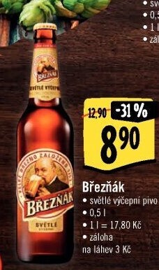 Pivo světlé výčepní 10° Březňák
