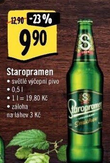 Pivo světlé výčepní 10° Smíchov Staropramen