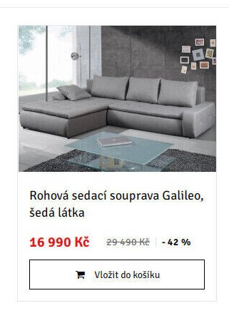 Rohová sedací souprava Galileo, šedá látka - ASKO akcniletaky.com
