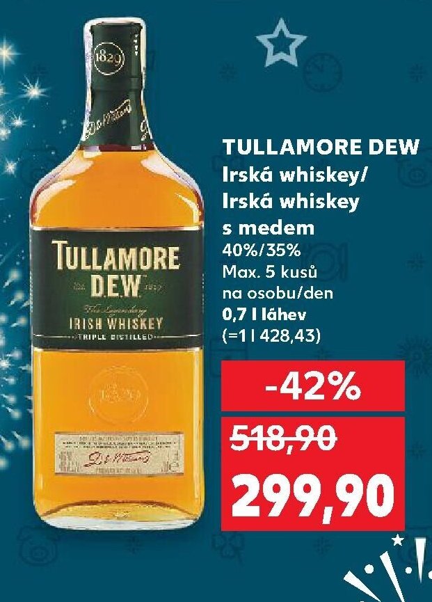 TULLAMORE DEW Irská whiskey