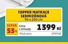 Topper matrace sedmizónová