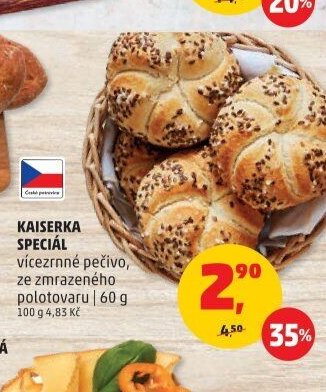 Kaiserka speciál vícezrnné pečivo