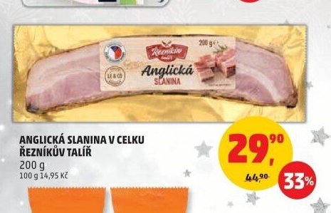 Anglická slanina v celku Řezníkův talíř