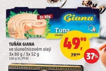 TUŇÁK GIANA ve slunečnicovém oleji