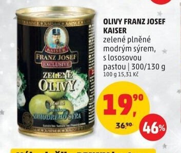 OLIVY FRANZ JOSEF KAISER zelené plněné modrým sýrem