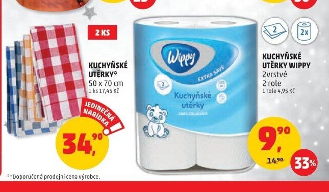 KUCHYŇSKÉ UTĚRKY WIPPY 2vrstvé