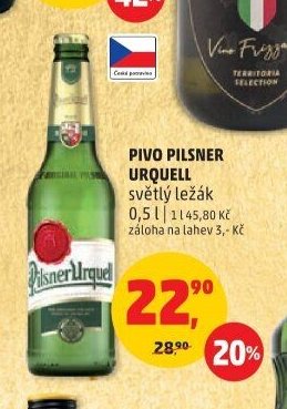 Pivo Pilsner Urquell světlý ležák