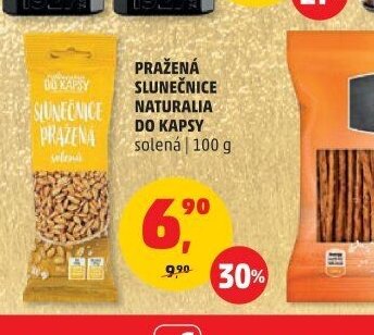 Pražená slunečnice Naturalia do kapsy solená