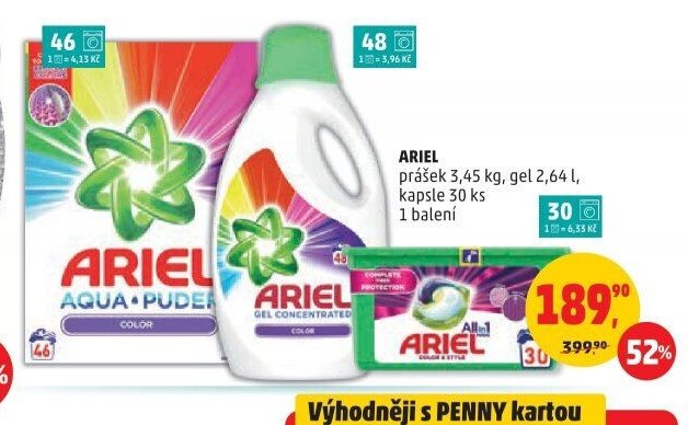 Ariel prací prášek/gel/kapsle