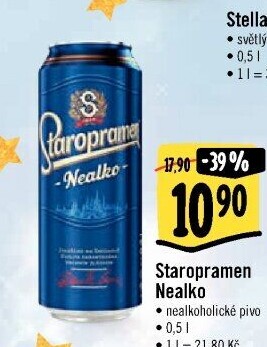 Nealkoholické pivo Staropramen