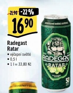 Pivo světlé výčepní 10° Ratar Radegast