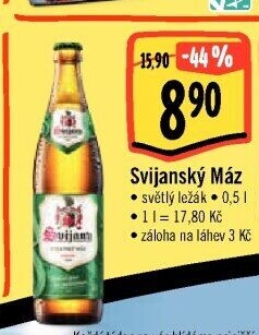 Pivo světlý ležák 11° Svijanský Máz Svijany