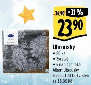 Papírové ubrousky 3vrstvé Duni