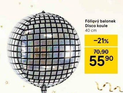Fóliový balonek Disco koule 40 cm