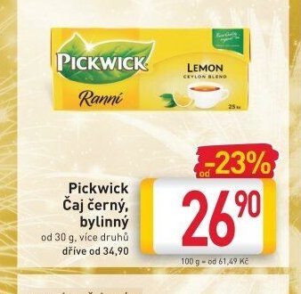 Pickwick Čaj černý, bylinný