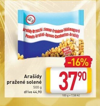 Arašídy pražené solené