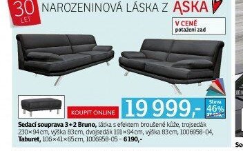 Sedací souprava 3+2 Bruno - ASKO akcniletaky.com