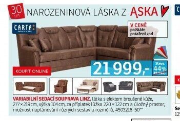Variabilní sedací souprava LINZ - ASKO akcniletaky.com