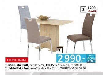 Jídelní stůl Britt, Jídelní židle Susi - ASKO akcniletaky.com