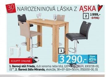 Barový stůl Frieda, Barová židle Miranda - ASKO akcniletaky.com