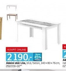 Jídelní stůl Lilo, bílá/beton - ASKO akcniletaky.com
