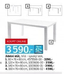 Jídelní stůl, bílá - vysoký lesk - ASKO akcniletaky.com