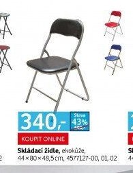 Skládací židle, ekokůže, 44x80x48,5 cm - ASKO akcniletaky.com