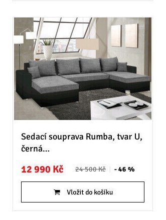 Sedací souprava Rumba, tvar U, černá... - ASKO akcniletaky.com